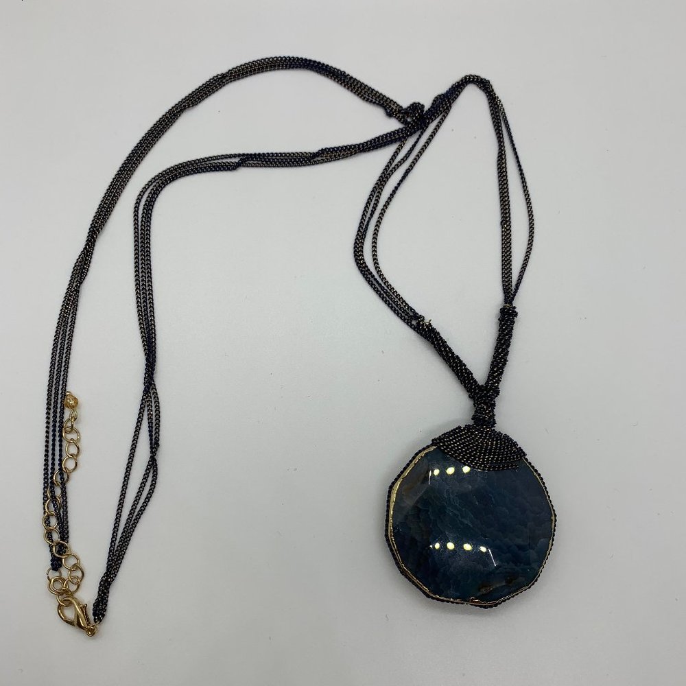 Blue and Gold Stone Fashion Jewelry Necklace